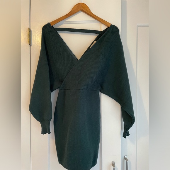 Dark Green Sweater Dress-Size Small - Picture 2 of 6
